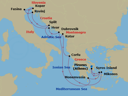 Itinerary map