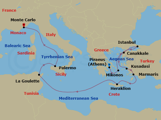 Itinerary map