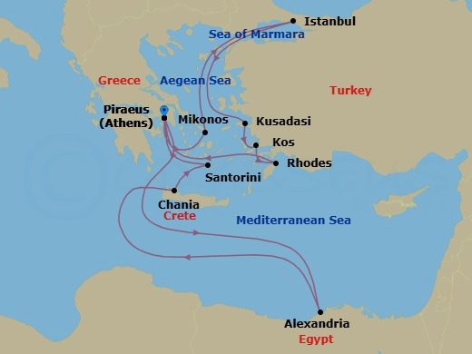 Itinerary map