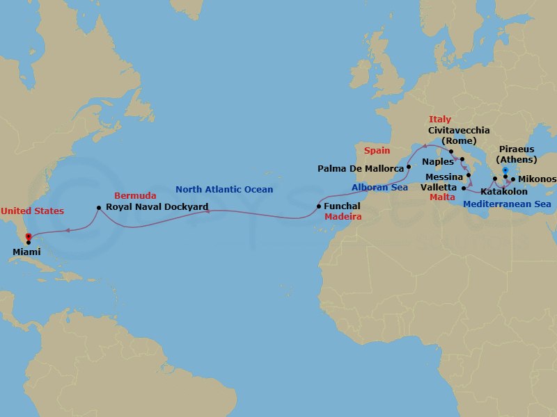 Itinerary map
