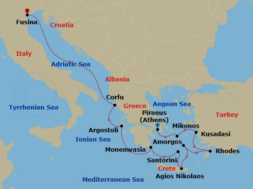 Itinerary map
