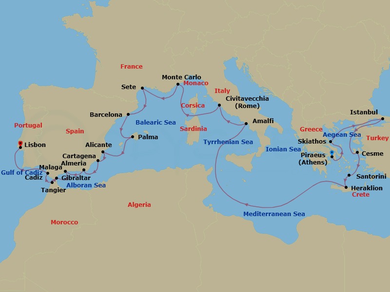 Itinerary map