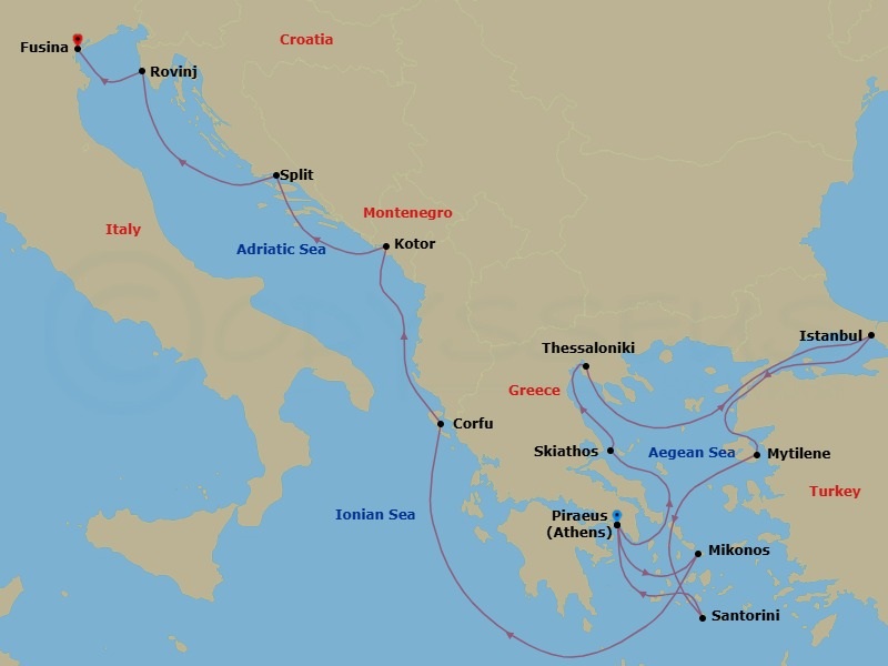 Itinerary map