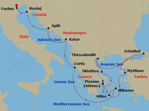 Itinerary map
