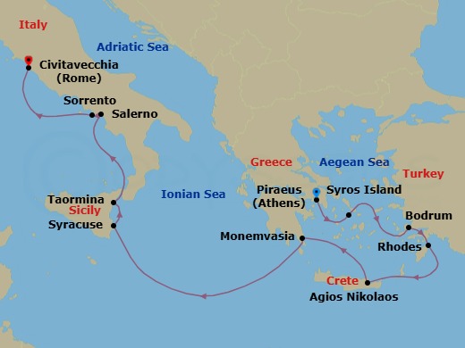 Itinerary map