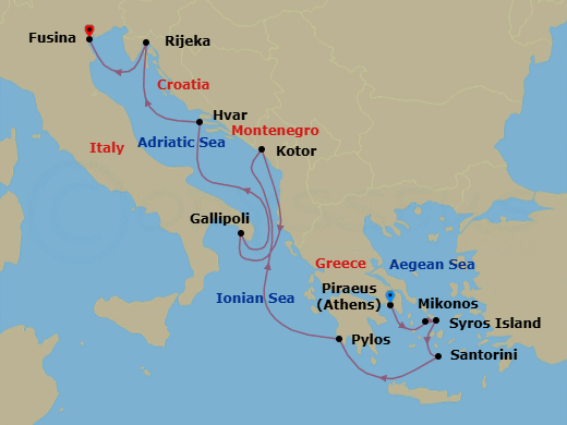 Itinerary map