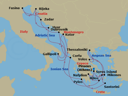 Itinerary map