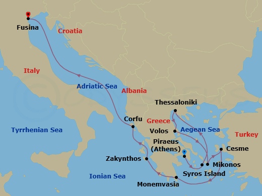 Itinerary map