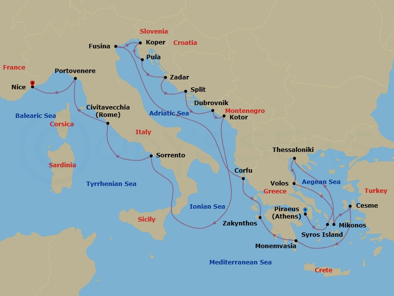 Itinerary map