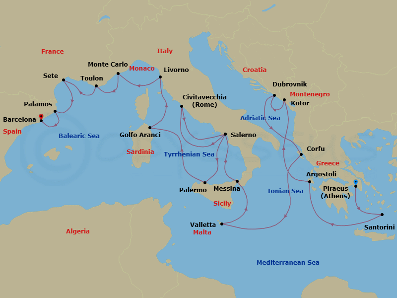 Itinerary map