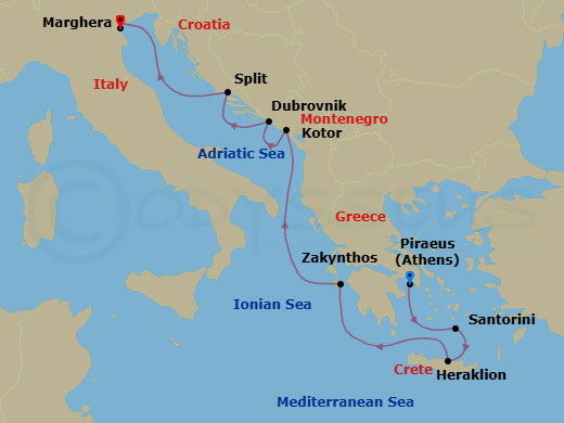 Itinerary map