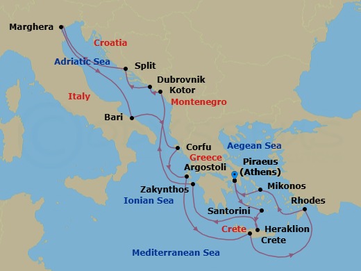 Itinerary map