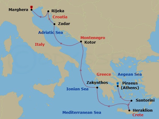 Itinerary map