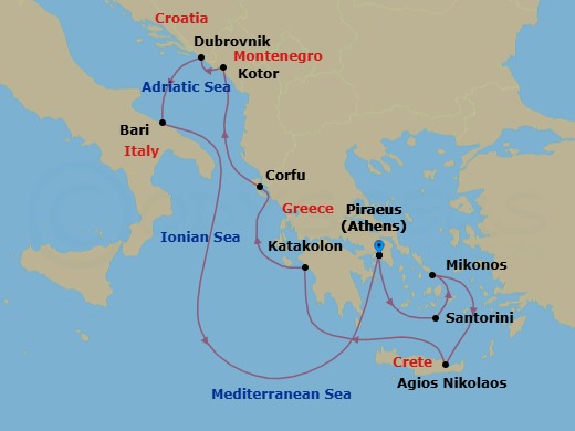 Itinerary map