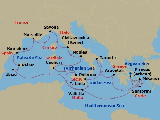 Itinerary map