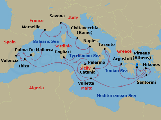 Itinerary map