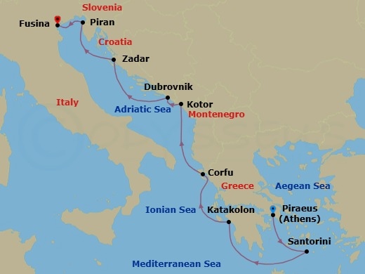 Itinerary map