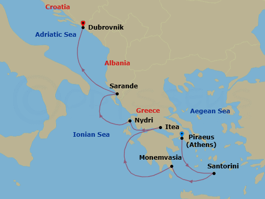 Itinerary map