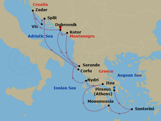 Itinerary map