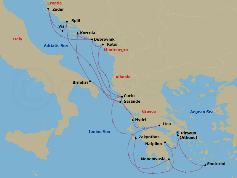 Itinerary map