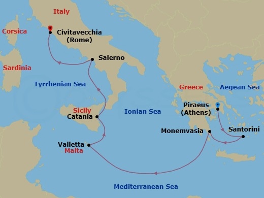 Itinerary map