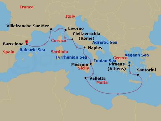 Itinerary map