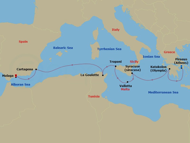 Itinerary map