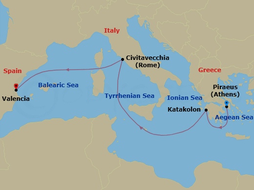 Itinerary map