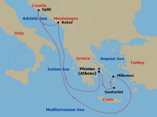 Itinerary map