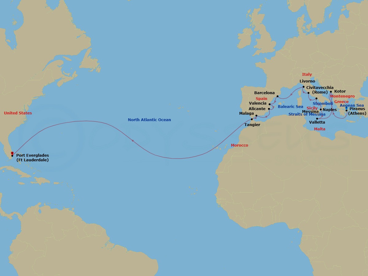 Itinerary map