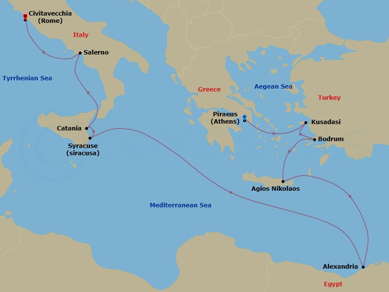 Itinerary map