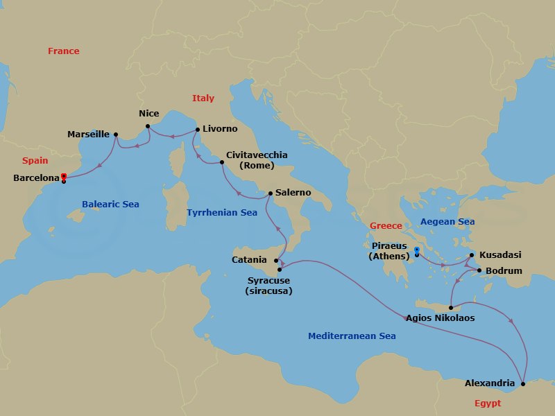 Itinerary map