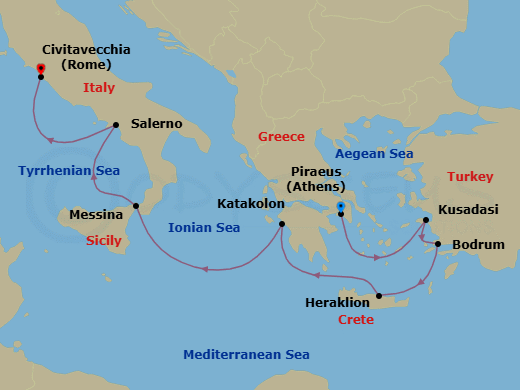 Itinerary map