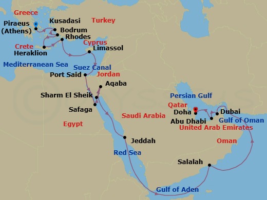 Itinerary map