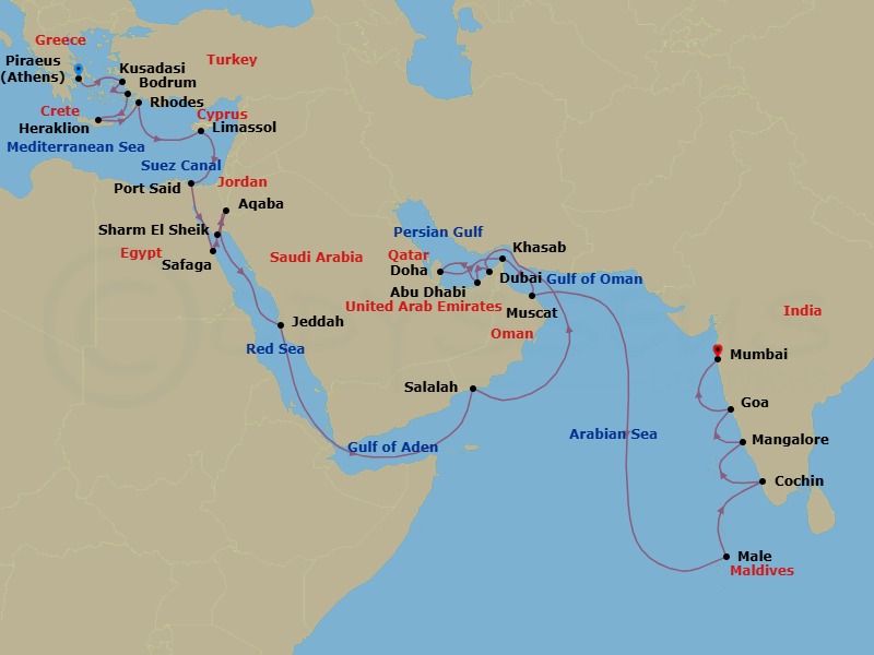 Itinerary map