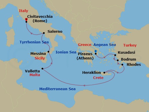 Itinerary map