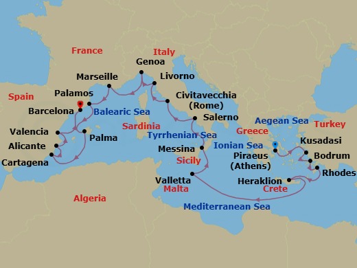 Itinerary map