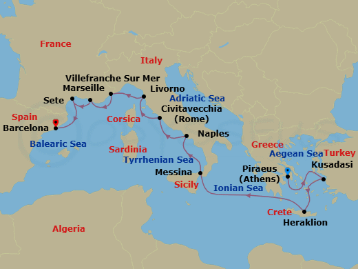 Itinerary map