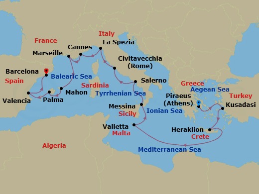 Itinerary map