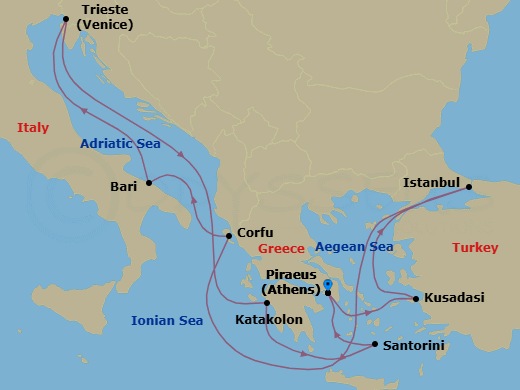 Itinerary map