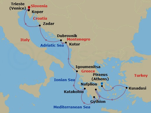 Itinerary map