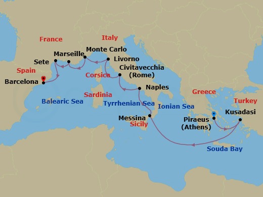 Itinerary map