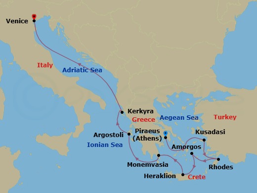 Itinerary map