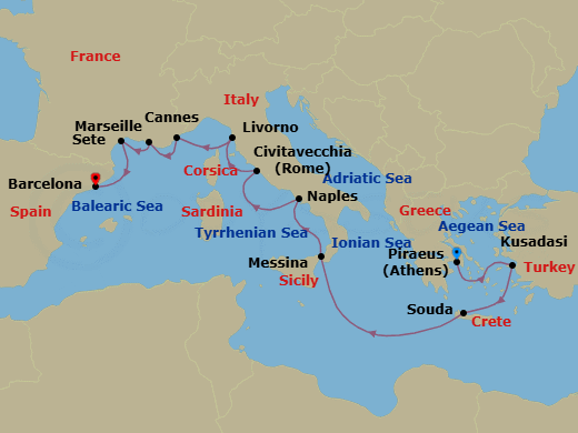 Itinerary map