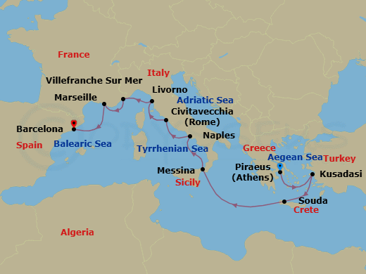 Itinerary map
