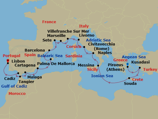 Itinerary map