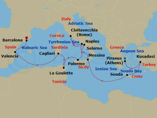 Itinerary map