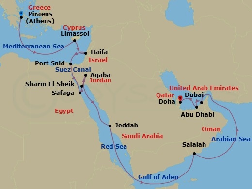 Itinerary map