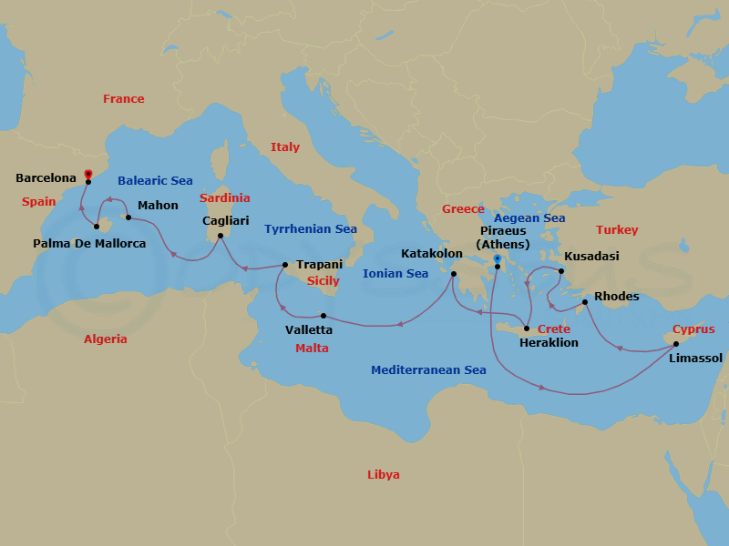 Itinerary map