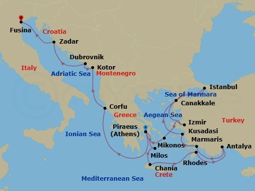 Itinerary map